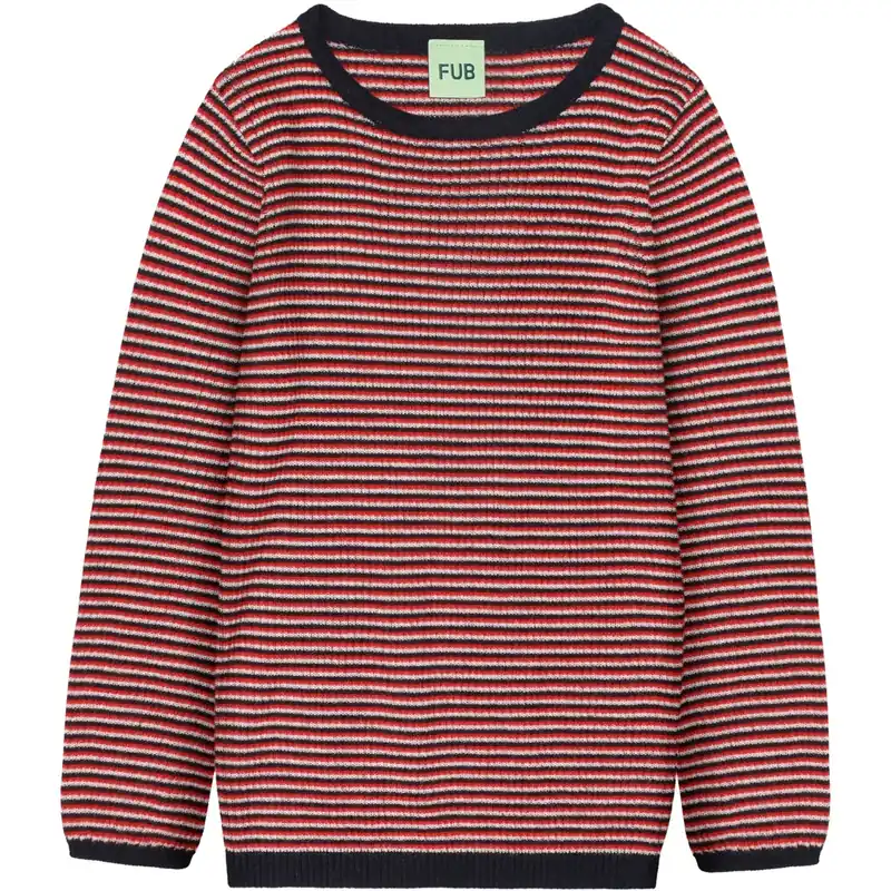 FUB Ecru/Dark Navy/Signal Red Rib Blus Extra rabatt