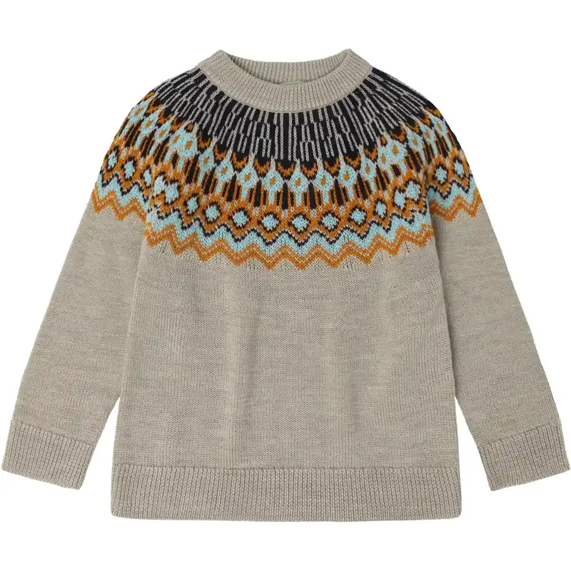 FUB Oat Melange Fair Isle Sweater Begränsat antal