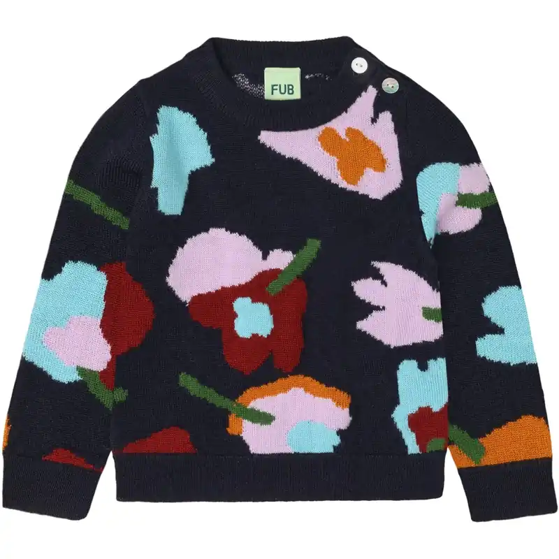Säker betalning FUB Dark Navy Baby Jaquard Sweater
