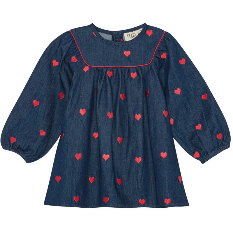 Flöss Mid Blue Heart Amee Klänning Populär