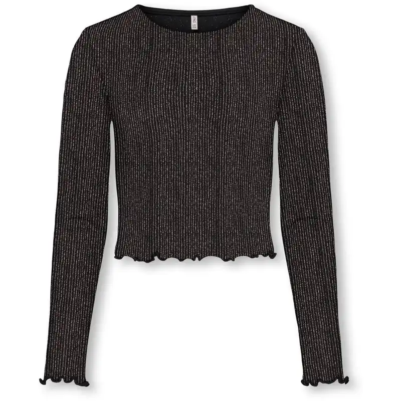 kids ONLY Black Lurex Rose Gold/Stripe Kogqueen L/S Glitter Topp Bf Jrs Sista chansen