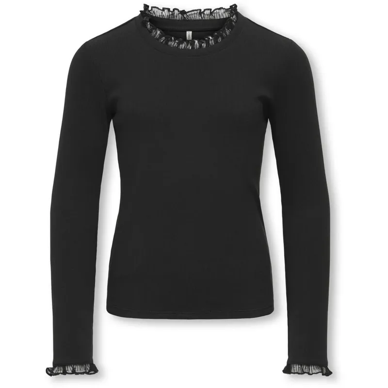 kids ONLY Black Kogleslie L/S Lace Mix Topp Jrs Fynd