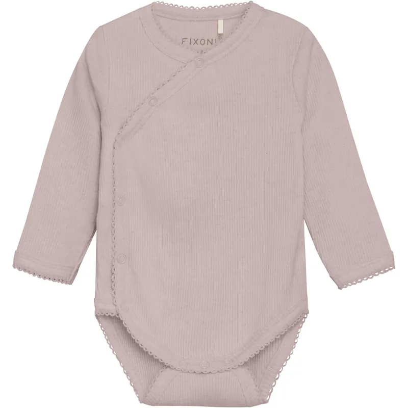 FIXONI Pale Mauve Melange Omlott Body Ls Melange Rib prisnedsättning
