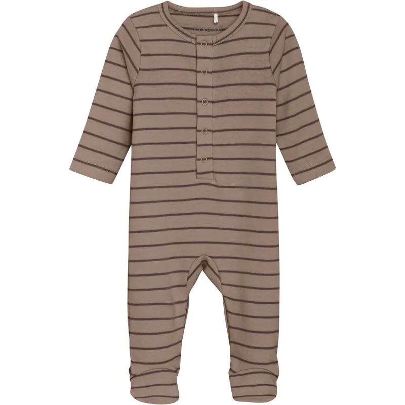 Fynd FIXONI Mocha Meringue Romper Ls W. Feet Rib