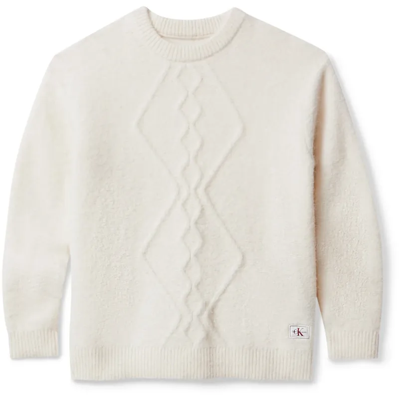 Calvin Klein Whitecap Gray Fluffy Sweater Populär