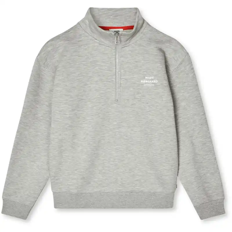 Mads Nørgaard Grey Melange Mix Sweat Crewie Half Zip Sweatshirt Beställ idag