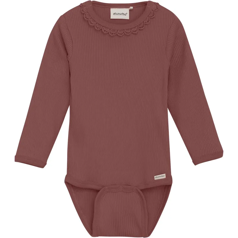 Minymo Withered Rose Body Ls Rib Sista chansen