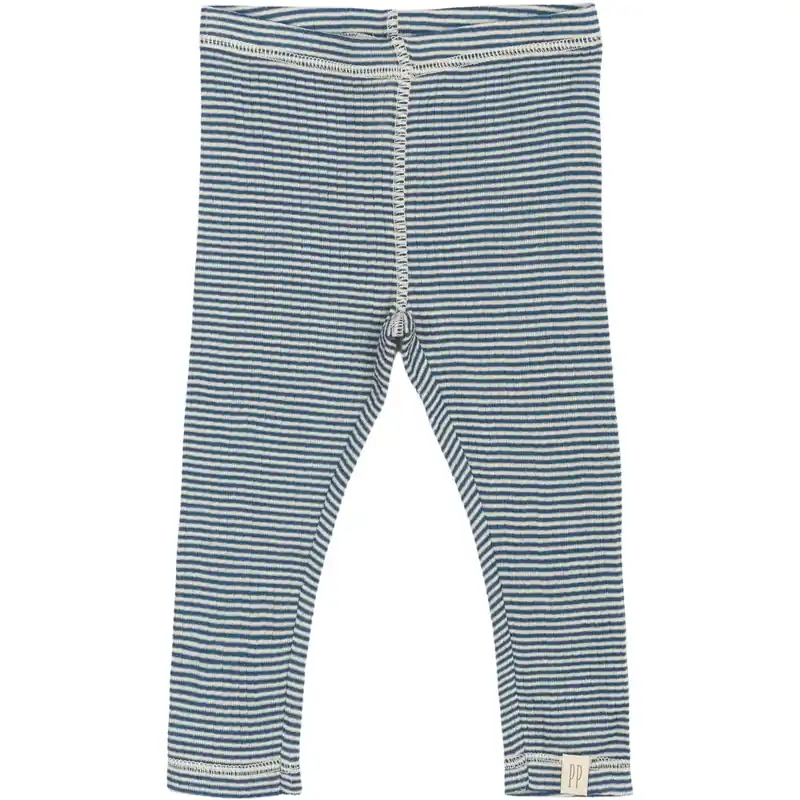Expressleverans Petit Piao Ensign Blue/dark Off White PPDante Leggings Merino Ull Striped