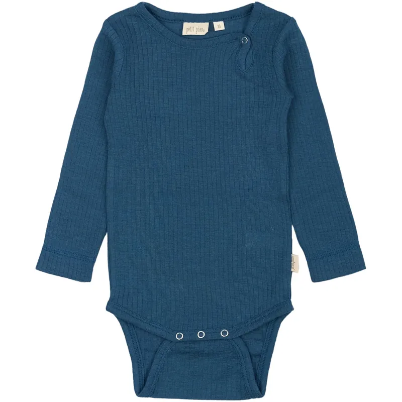 Begränsat antal Petit Piao Ensign Blue PPDante Body L/S Merino Ull