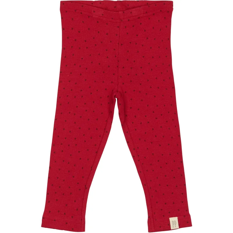 Petit Piao Jet Red/Biking Red Legging Modal Heart I lager