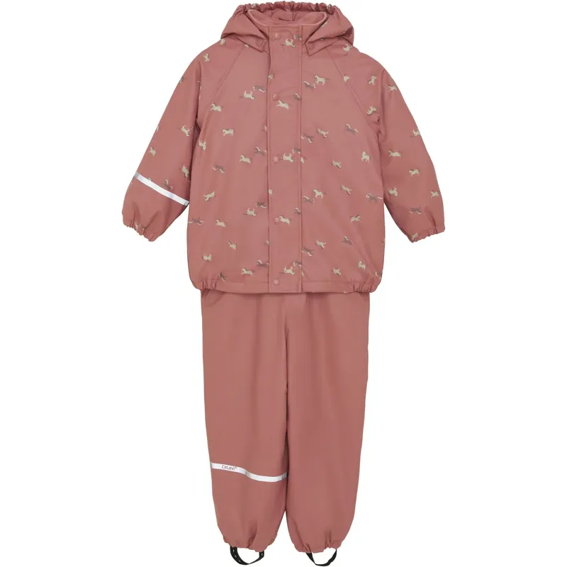 CeLaVi Brick Dust Regnkläder Sett Aop W. Fleece prisnedsättning
