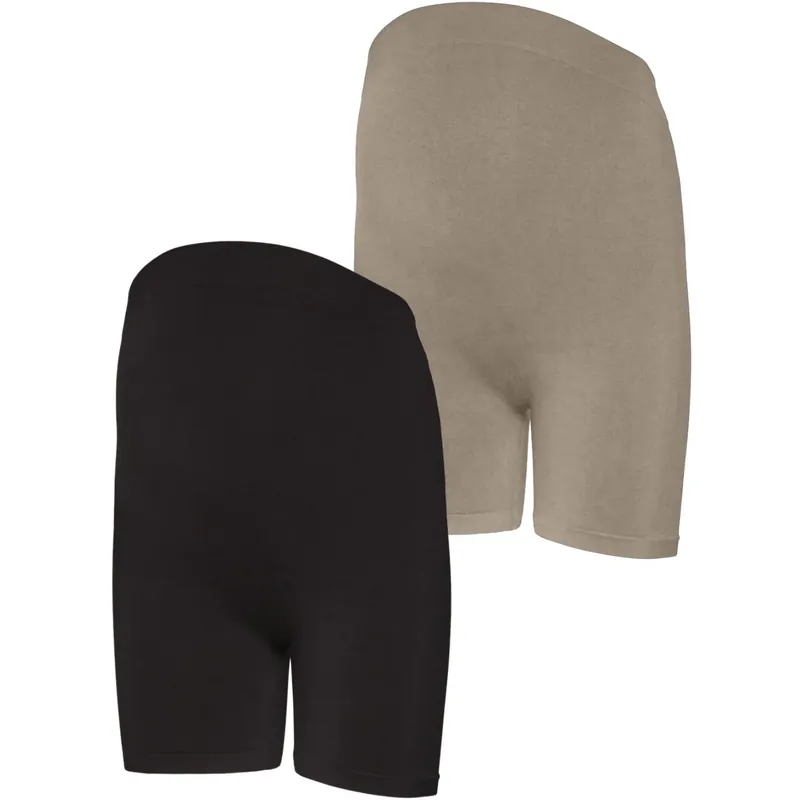 Erbjudande Mama;licious Silver Mink Black Mlamiya New Hotpants 2-Pack Noos