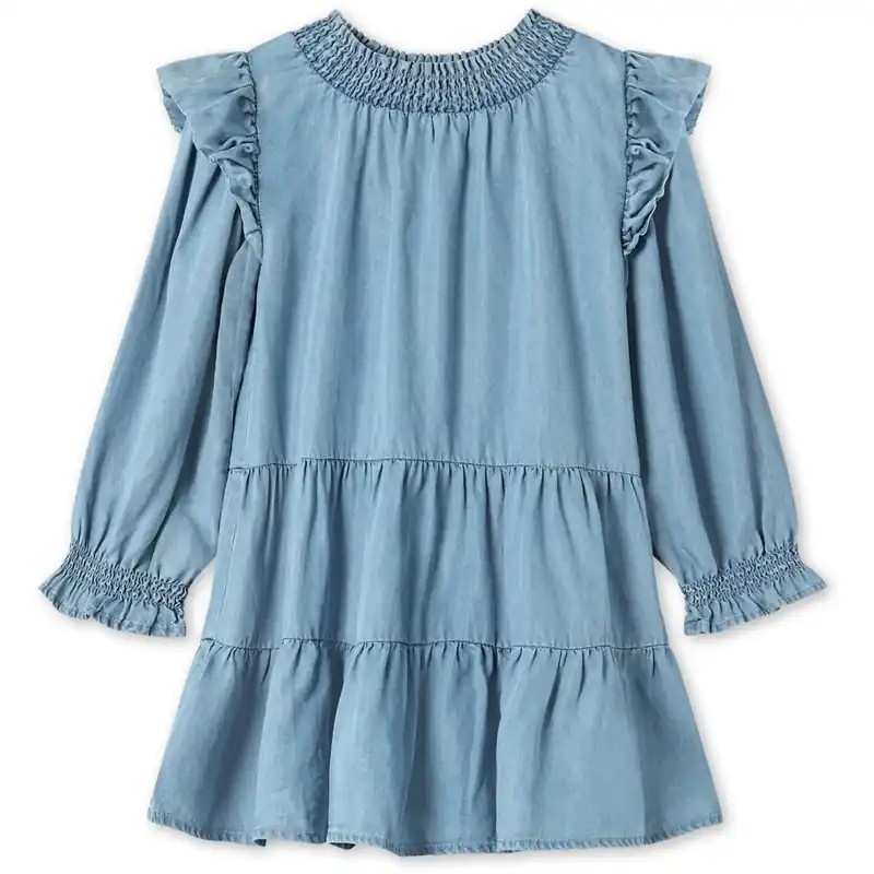 Fliink Light Denim Blue Hurlum Ls Klänning Expressleverans