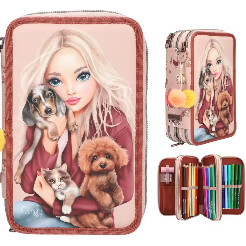 Köp online TOPModel Fur Ever Friends Triple Pencil Case