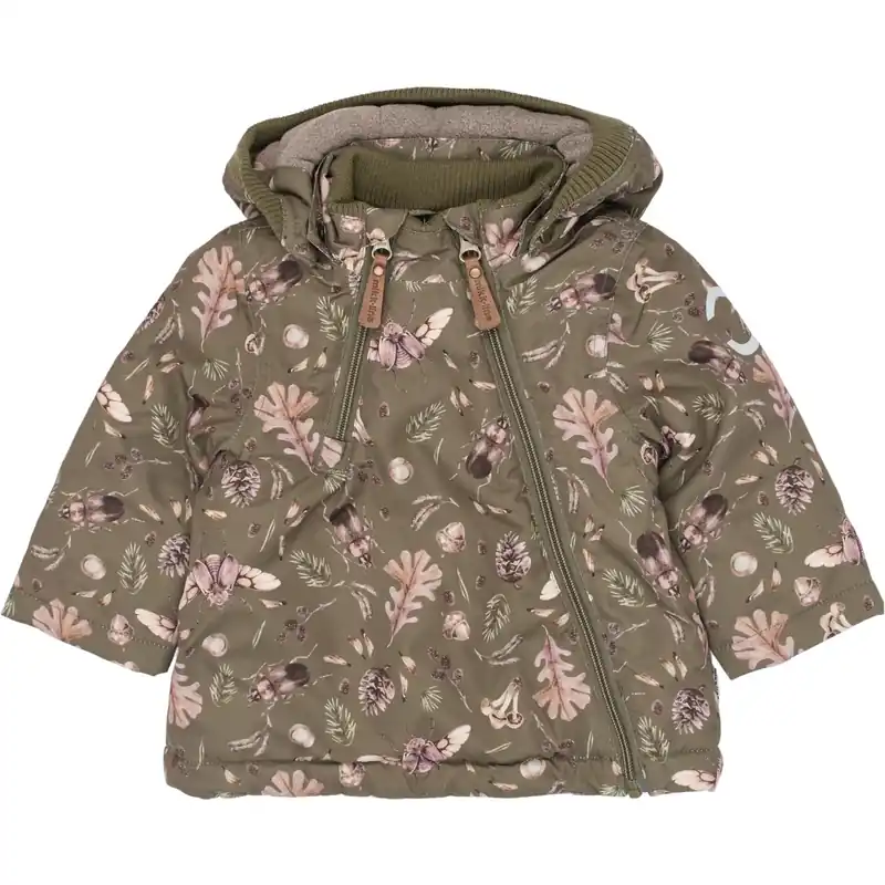 Mikk-Line Burnt Olive Polyester Baby Jacka AOP Premium