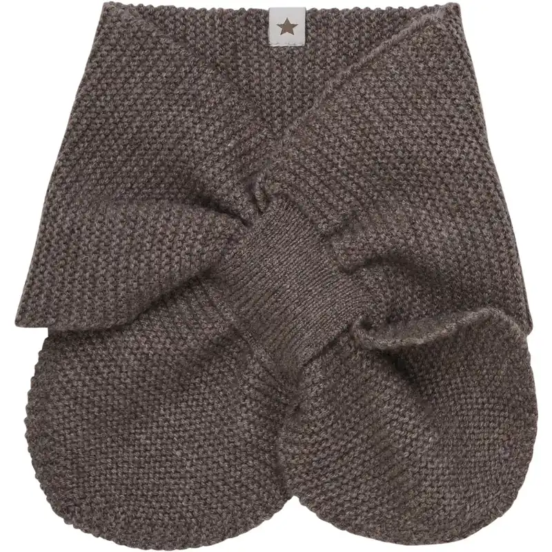 Huttelihut Brown Melange Nackvärmare Ull Stickad Trygg betalning