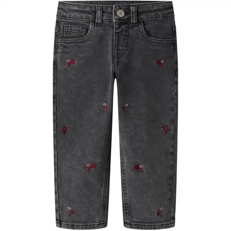Name It Medium Grey Denim Flower Emb Nmfbella Mom Emb Jeans 1224-sm Noos Kundfavorit