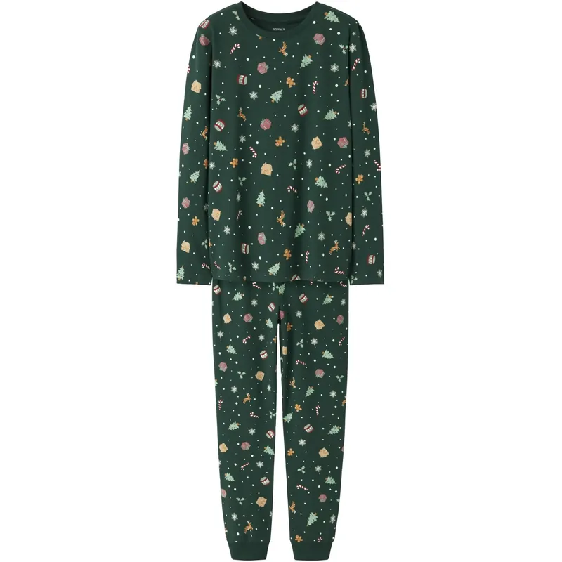Premium Name It Botanical Garden Xmas AOP Nknvismas Ls Nightset