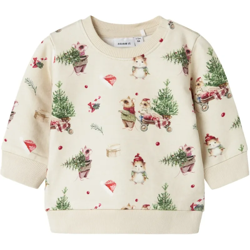 Utförsäljning Name It Peyote Melange Nbnrenu Ls Sweat Bru