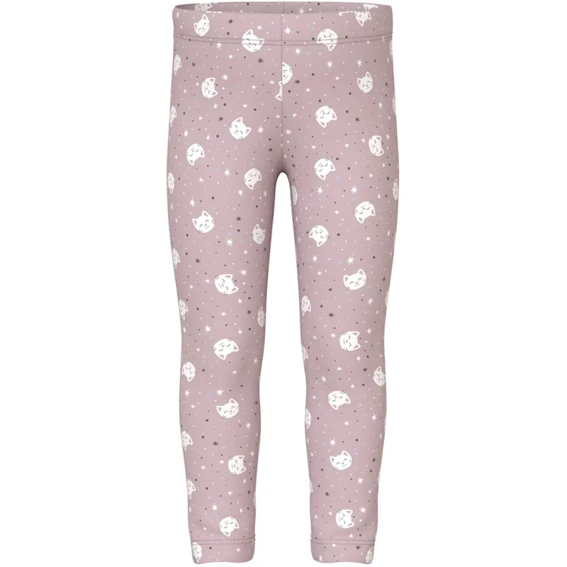 Name It Keepsake Lilac Yin Yang Cats Nmfdavina Aop Swe Leggings Bru Expressleverans
