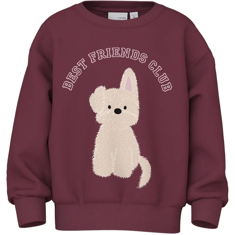Name It Burgundy Best Friend Club Nmfviloui Ls Rlx Sweat Bru Beställ idag