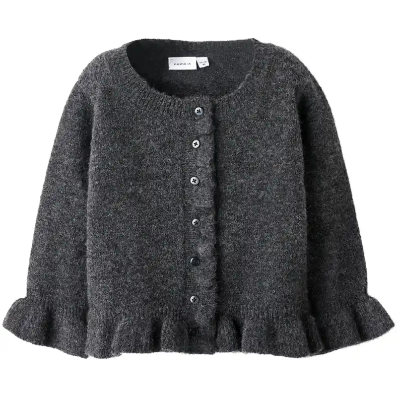 Name It Dark Grey Melange Nmfsupia Ls Knit Card Outlet