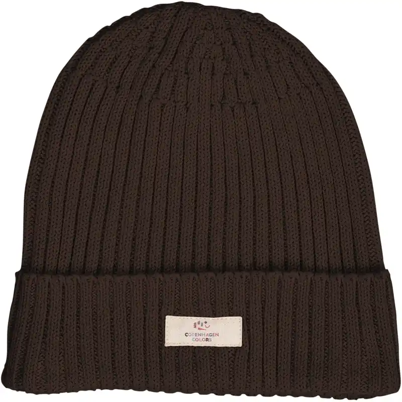 COPENHAGEN COLORS Dk Brown Bomull Stickad Classic Beanie Kampanjpris