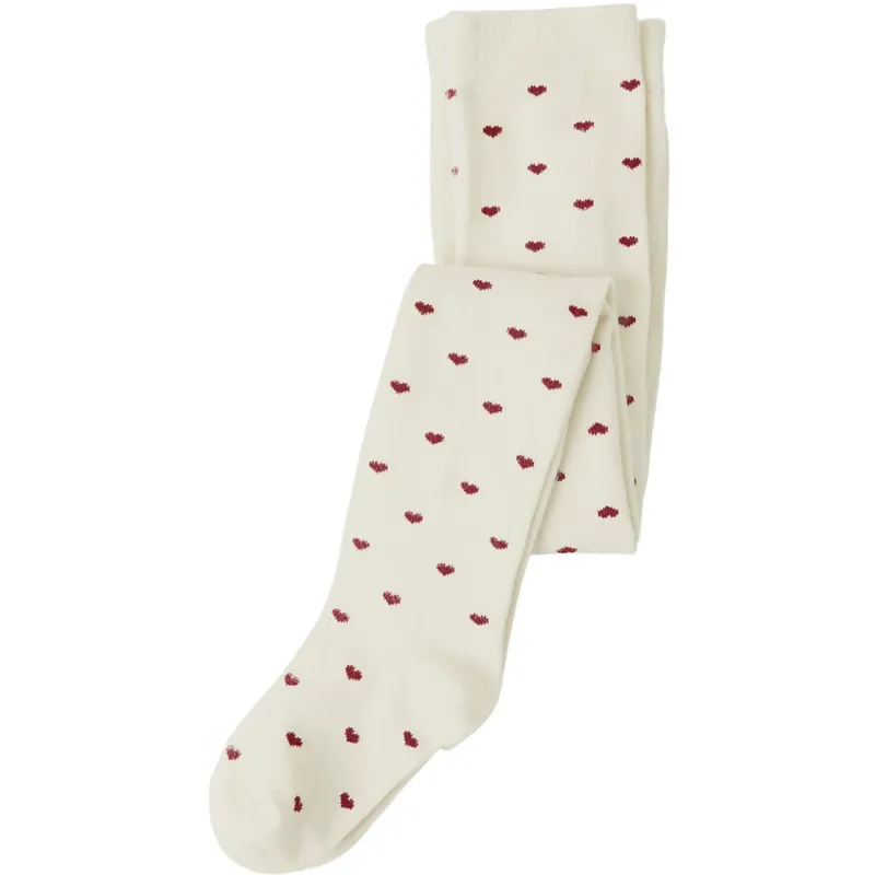 Expressleverans Lil‘Atelier Turtledove Red Hearts Nmfreba Len Strumpbyxar Lil