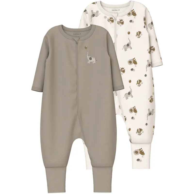 Name It Jet Stream Nbnnightsuit 2P Zip Ff Animal Noos Billig
