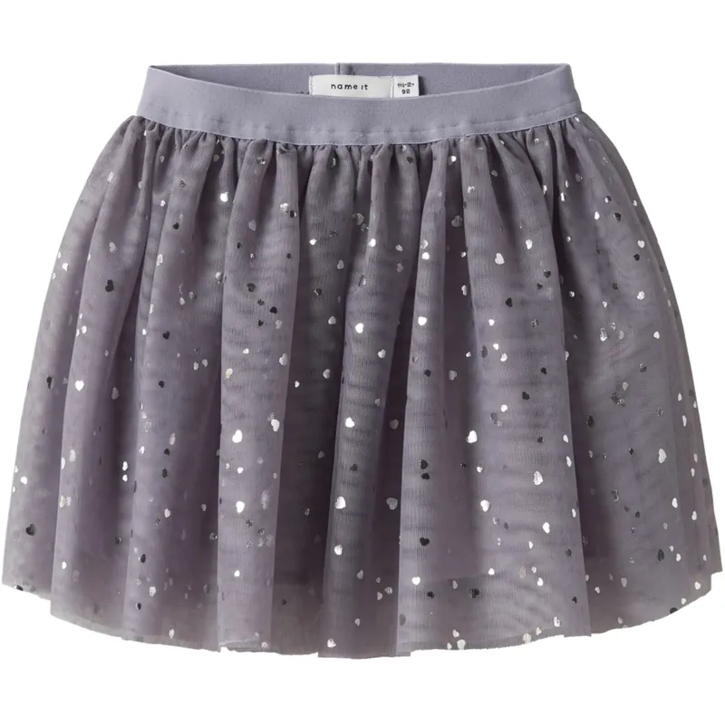 Lägg i varukorgen Name It Lavender Gray Silver Foil Nmfterana Tyll Kjol