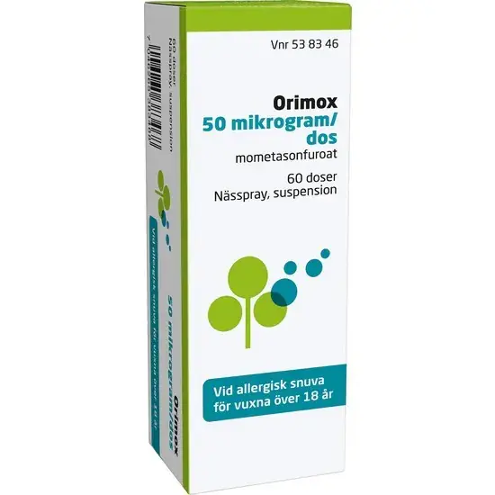 Orimox, nässpray, suspension 50 mikrogram/dos 60 st Expressleverans