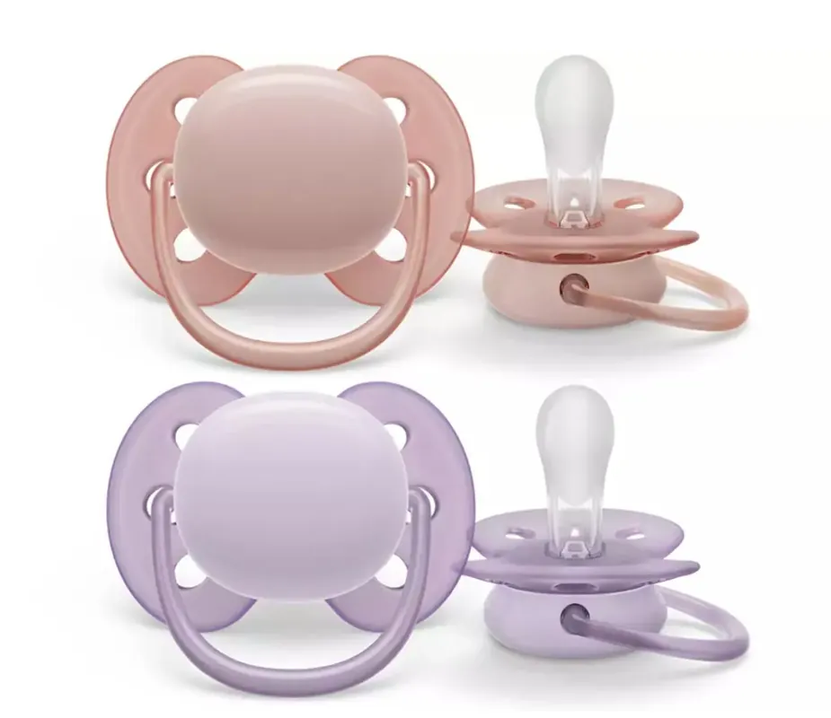 Soother Ultra Soft 0-6m 2 pack Rosa/Lila - Philips Avent Sista chansen