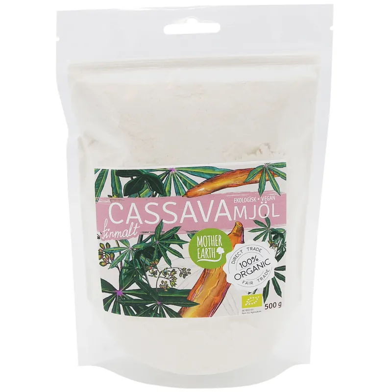 Beställ idag Mother Earth Cassavamjöl Finmalt 500g EKO