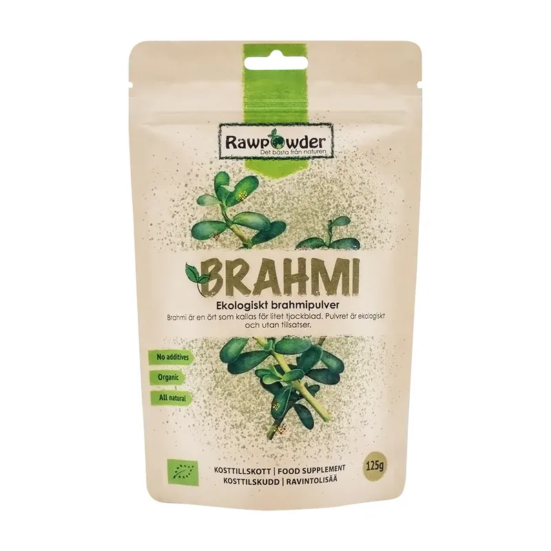 Brahmi pulver 125g Rawpowder I lager