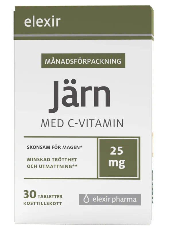 Populär Elexir Pharma Järn med C-vitamin 30 tabletter