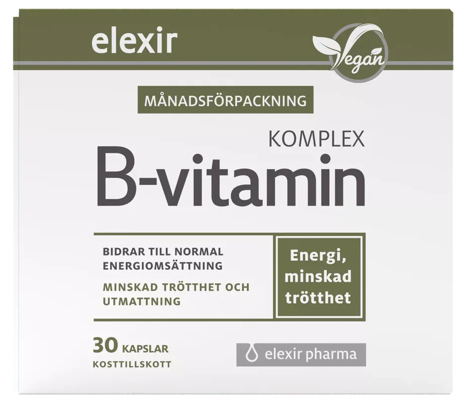 Elexir Pharma B-Vitamin Komplex 30 kapslar Kundfavorit