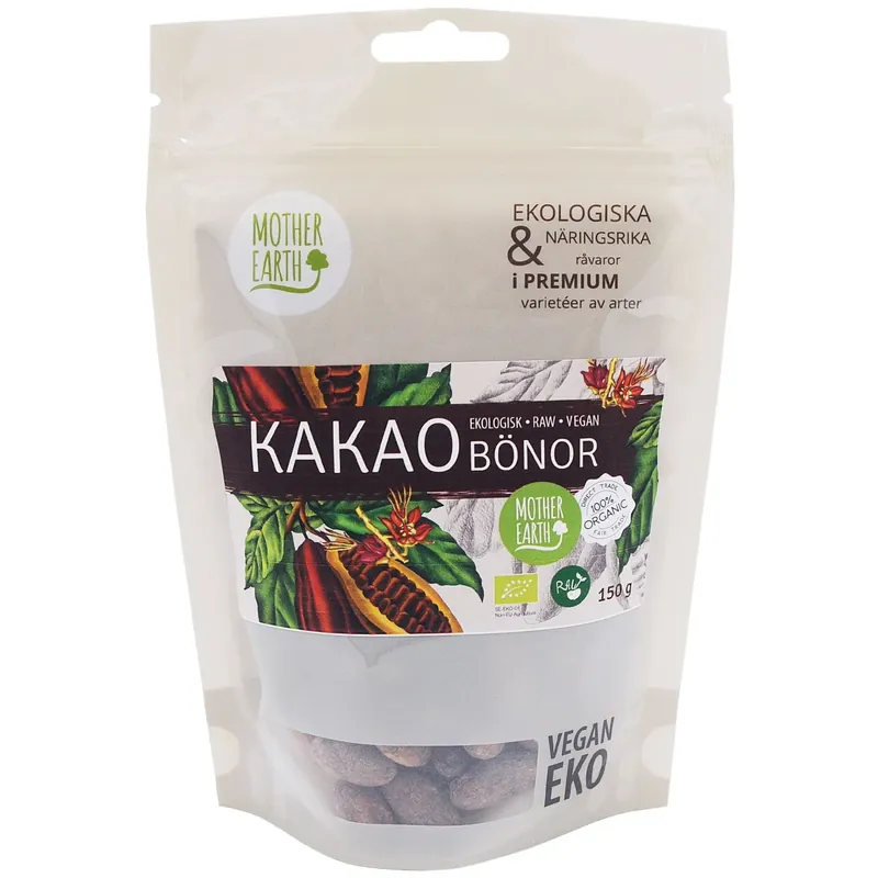 Mother Earth Premium Kakaobönor Pangoa RAW&EKO 150g Extra rabatt