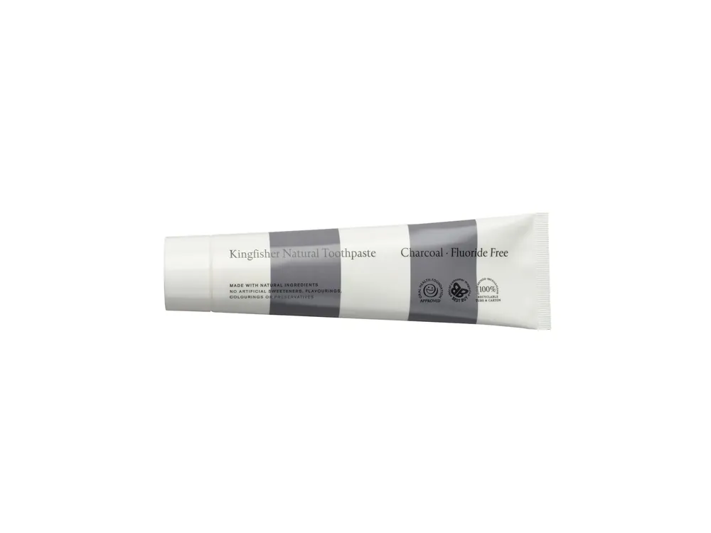 Outlet Kingfisher tandkräm - Utan fluor - 100ml Aktivt kol (Whitening)