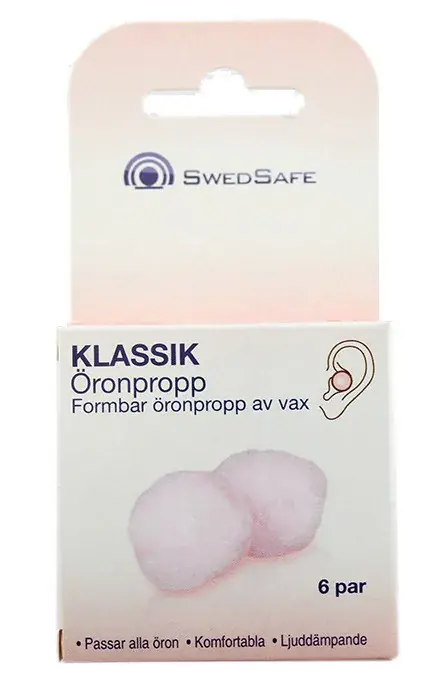 Utförsäljning Swedsafe Klassisk Öronpropp av vax 6 par