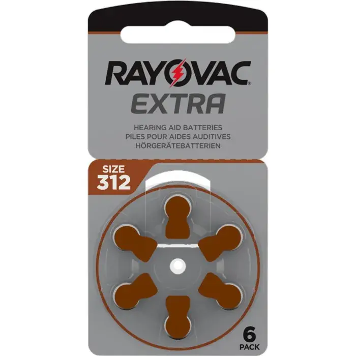 Rabatter Rayovac EXTRA 312 BRUN 6 st