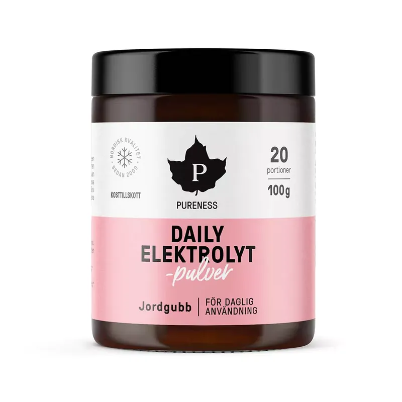 Daily elektrolytpulver Jordgubbe 100g Pureness Erbjudande