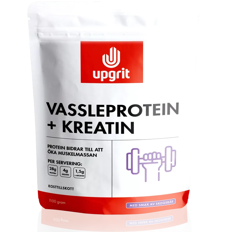 Upgrit Vassleprotein + Kreatin, Skogsbär - 1100 gram Sänkt pris