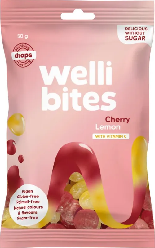 Populärt val Wellibites Drops Cherry & Lemon Vitamin C 50 g