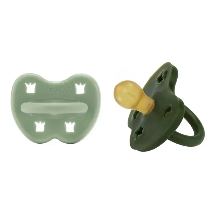 Nedsatt pris Naturgumminapp - Moss Green & Deep Forest Green, 3-36 mån 2-pack - Hevea Rund