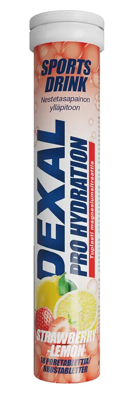 I lager Dexal Pro Hydration brustabletter Strawberry & Lemon+Magnesium 18 st