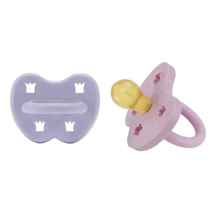 Naturgumminapp - Dusty Violet & Light Orchid, 3-36 mån 2-pack - Hevea Rund Populärt val