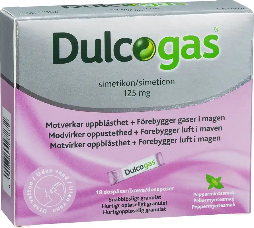 Säker betalning Dulcogas Mot gas i magen 18 st
