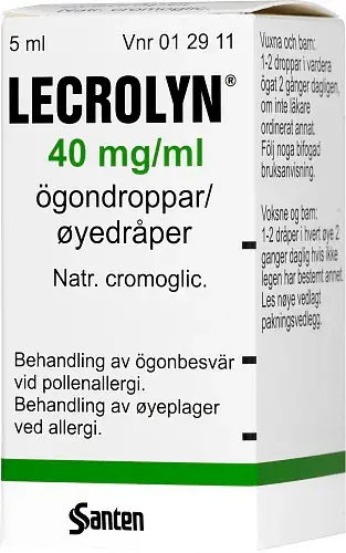 Begränsat antal Lecrolyn ögondroppar 40 mg/ml 5 ml
