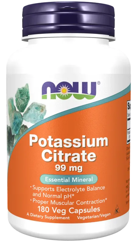 Nedsatt pris Potassium (Kalium) Citrate 180 vegcaps - Now Foods