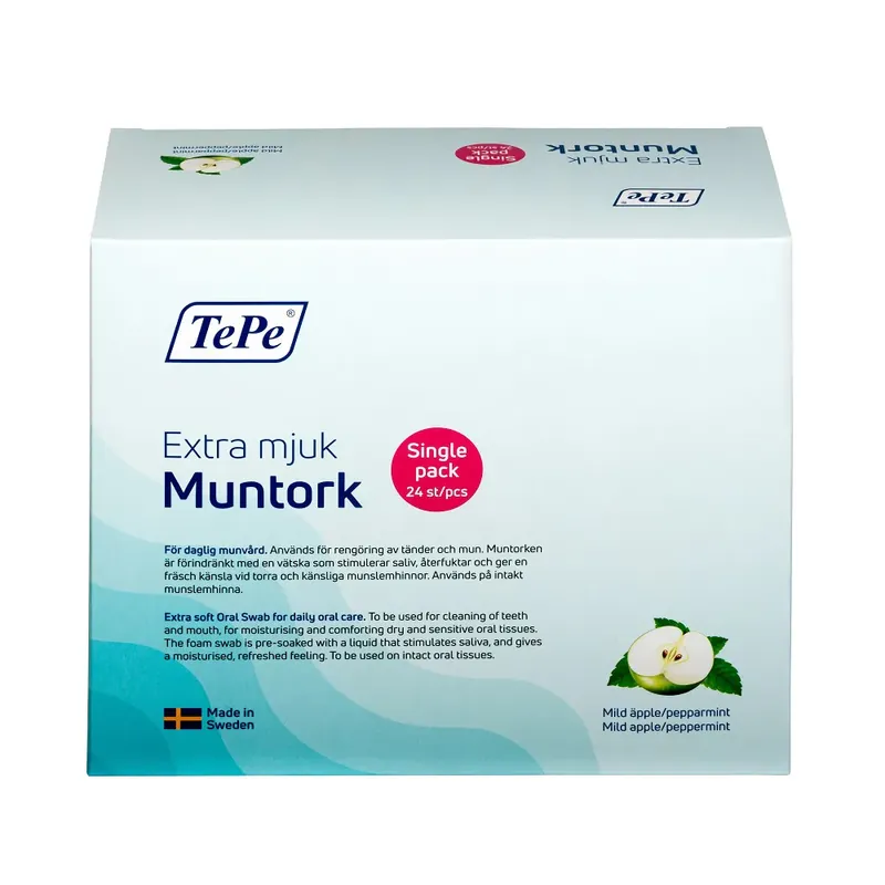 Trygg betalning TePe Extra Mjuk Muntork Salivstimulerande 24 st. Äpple/Pepparmint